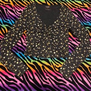 Grey long sleeve crop top